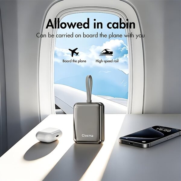 Cloema 3C Certified 20,000mAh Portable Power Bank with Built-in Cable & Digital Display