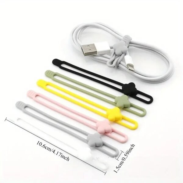 Four-Leaf Clover Silicone Cable Ties Data & Earphone Organizer