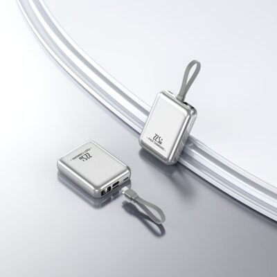 Cloema 3C Certified 20,000mAh Portable Power Bank with Built-in Cable & Digital Display