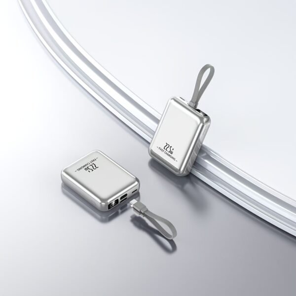 Cloema 3C Certified 20,000mAh Portable Power Bank with Built-in Cable & Digital Display