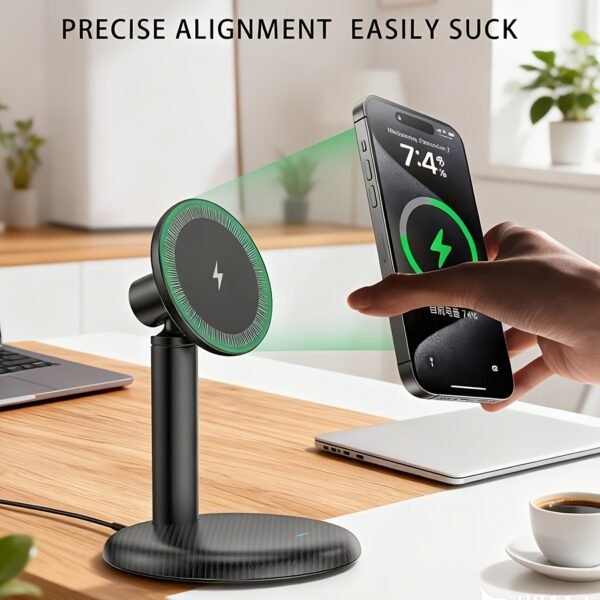 15W Magnetic Wireless Charging Stand Desktop Fast Charger