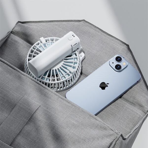 Minimalist Foldable Handheld USB Rechargeable Desktop Fan with 3 Wind Speeds – White