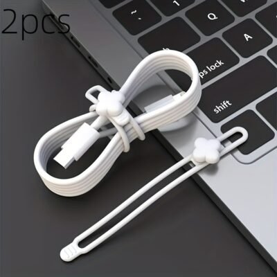 Four-Leaf Clover Silicone Cable Ties Data & Earphone Organizer