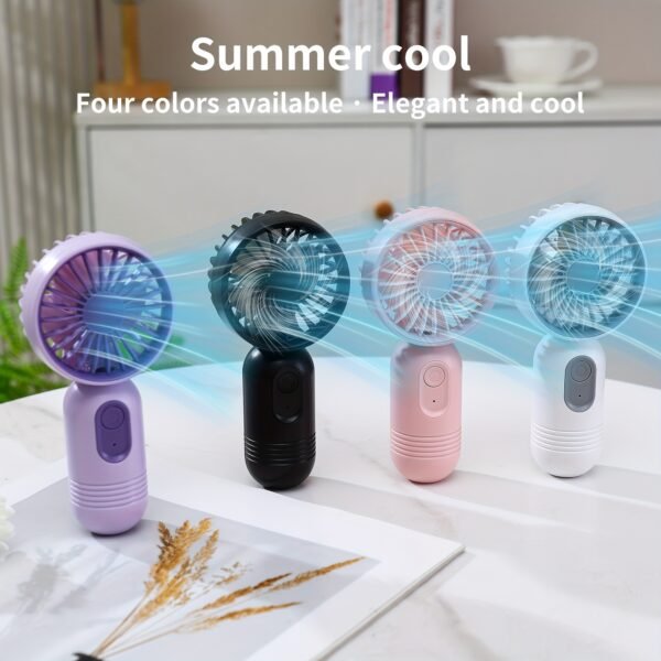Cute Handheld USB Rechargeable Pocket Fan with 3-Speed Adjustment