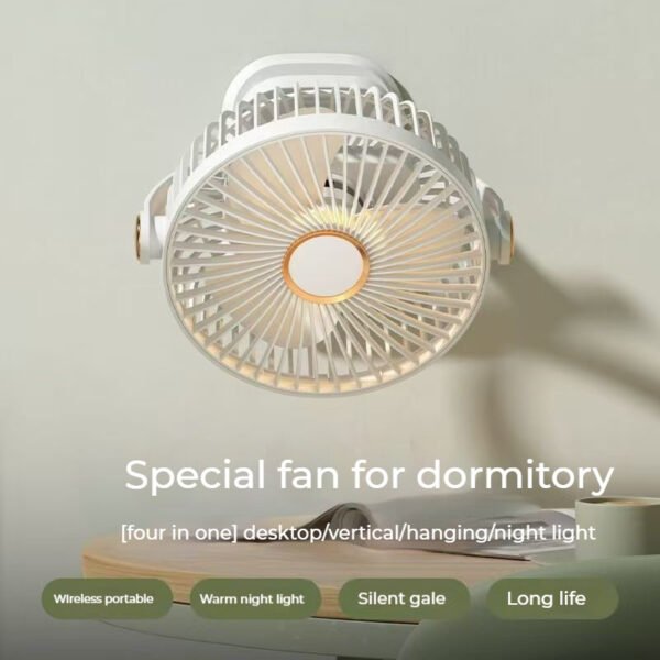 Ultra-Quiet Portable Mini Fan with 5-Speed Control & Ambient Night Light