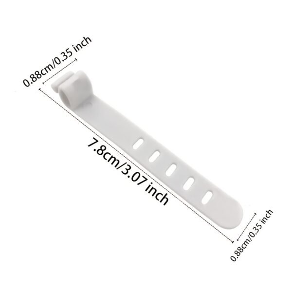 6pcs Silicone Data Cable Ties Organizer Straps – Black