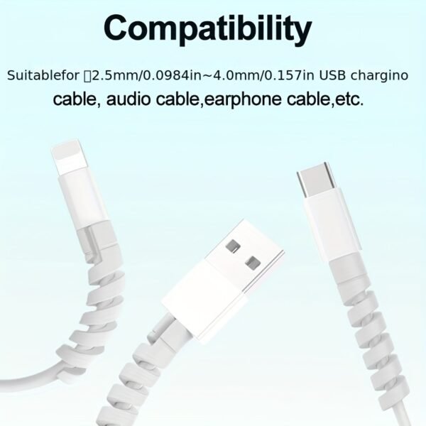 4pcs Silicone Cable Protectors for USB Charger Cables – Grey