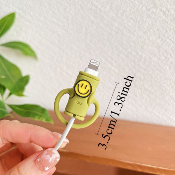 2pcs Smiling Silicone Data Cable Protectors Mixed Color