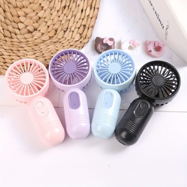 Cute Handheld USB Rechargeable Pocket Fan with 3-Speed Adjustment
