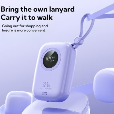 10,000mAh Portable Power Bank with Built-in Type-C Cable & Intelligent Display