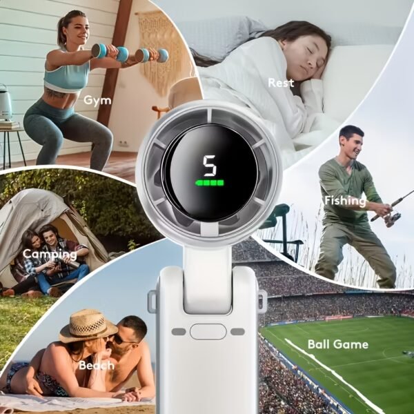 Foldable Handheld USB Rechargeable Fan with Quiet Operation