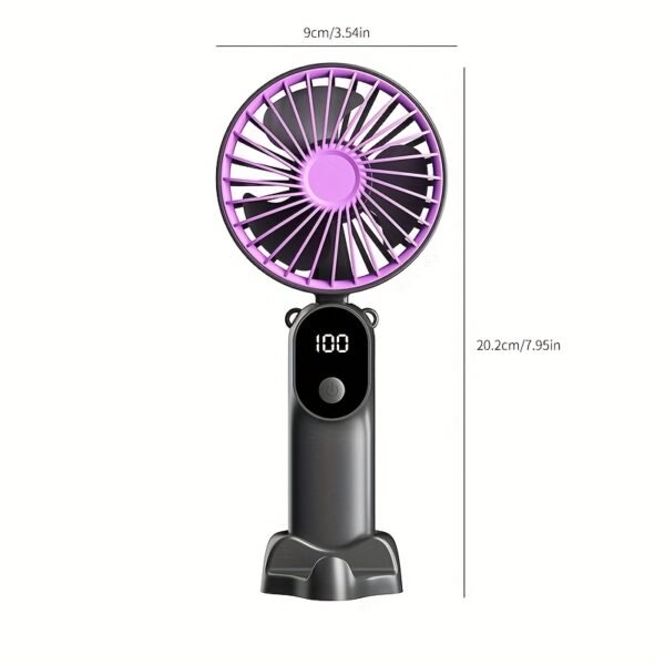 3-in-1 Mini Portable USB Fan with 6 Speeds & Digital Display