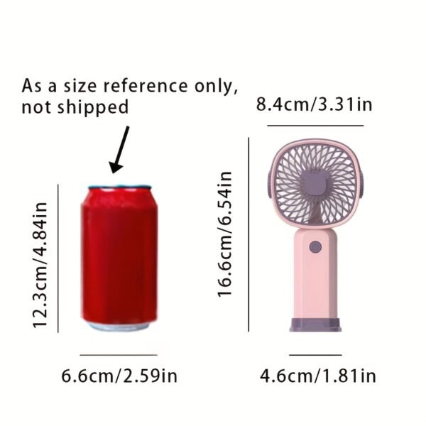 USB Portable Desktop Fan with Phone Holder & 3 Speed Settings – Purple