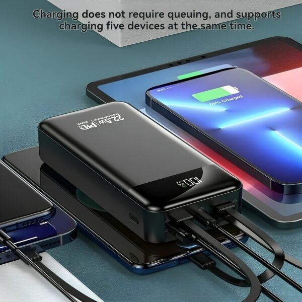a3efc68c-490f-439f-ad24-646395e61f27.jpg 2026 Portable Power Bank 30,000mAh Fast Charging Charger with 3 Built-in Cables & Emergency Light