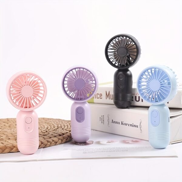 Cute Handheld USB Rechargeable Pocket Fan with 3-Speed Adjustment